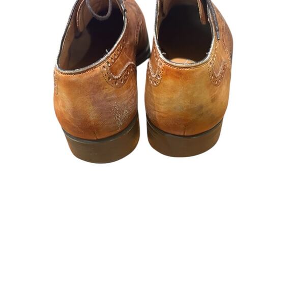 NWOT Magnanni Tormo Men\'s Cognac Lace-Up Wingtip Derby Oxfords, 8 US (18798) main image 7